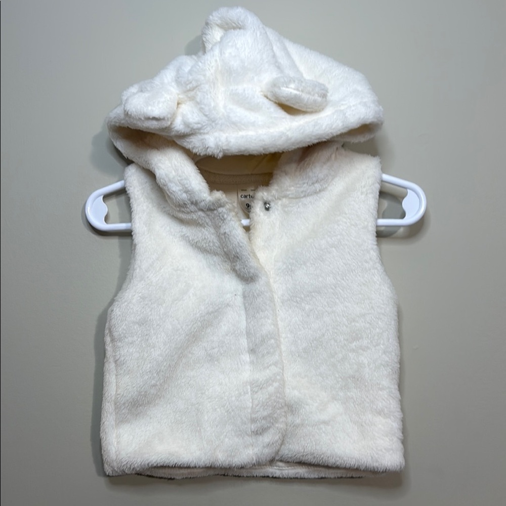 Carter's Cream Hooded Vest with Ears